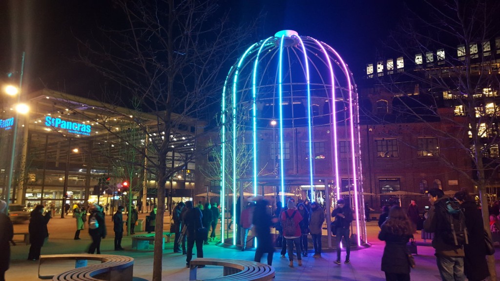 One of the light displays at the Lumiere Festival